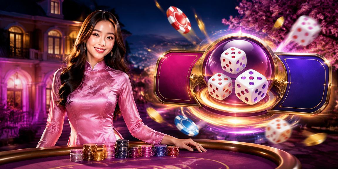 Người chơi tài xỉu tại Đà Lạt mặc áo dài truyền thống cùng thiết bị di động trong không gian sương mù