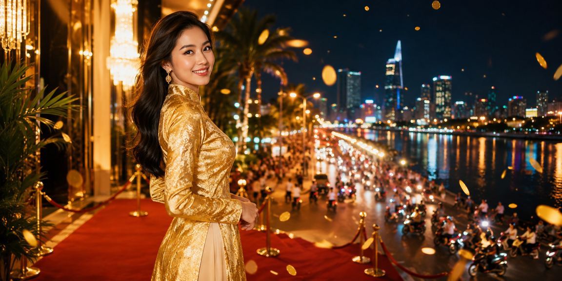 Người chơi VIP tham gia live casino tại TP.HCM với trang phục áo dài truyền thống