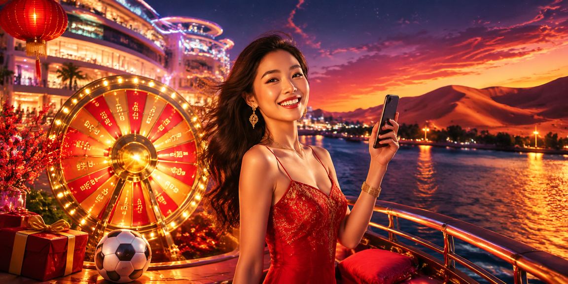 Màn hình roulette neon sáng rực trong đêm tại Mũi Né bên bờ biển Việt Nam